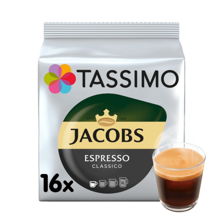 Jacobs Tassimo Espresso kávékapszula, 16 kapszula, 118.4g