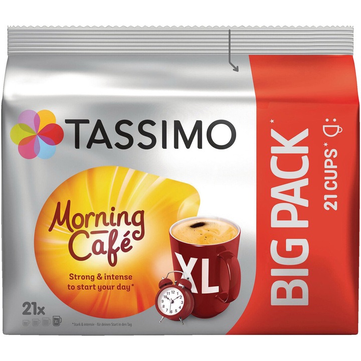 Capsule cafea Tassimo Morning Cafe, Big pack, 21 bauturi x 215 ml