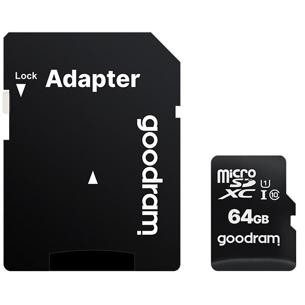 Card de memorie microSD Goodram M1AA 64GB Clasa 10 UHS-I + Adaptor SD, M1AA-0640R12