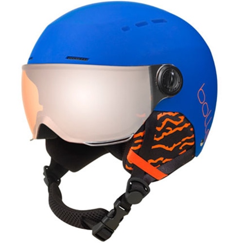 Casca ski Bolle Quiz Visor CAT.2, Matte Blue/Orange, 49-52cm