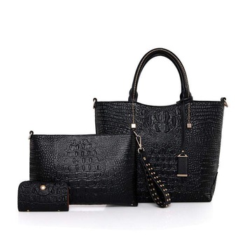 Set 3 Piese Geanta de Dama Office Irene Negru Set 3 Piese Geanta de Dama Office Irene Negru