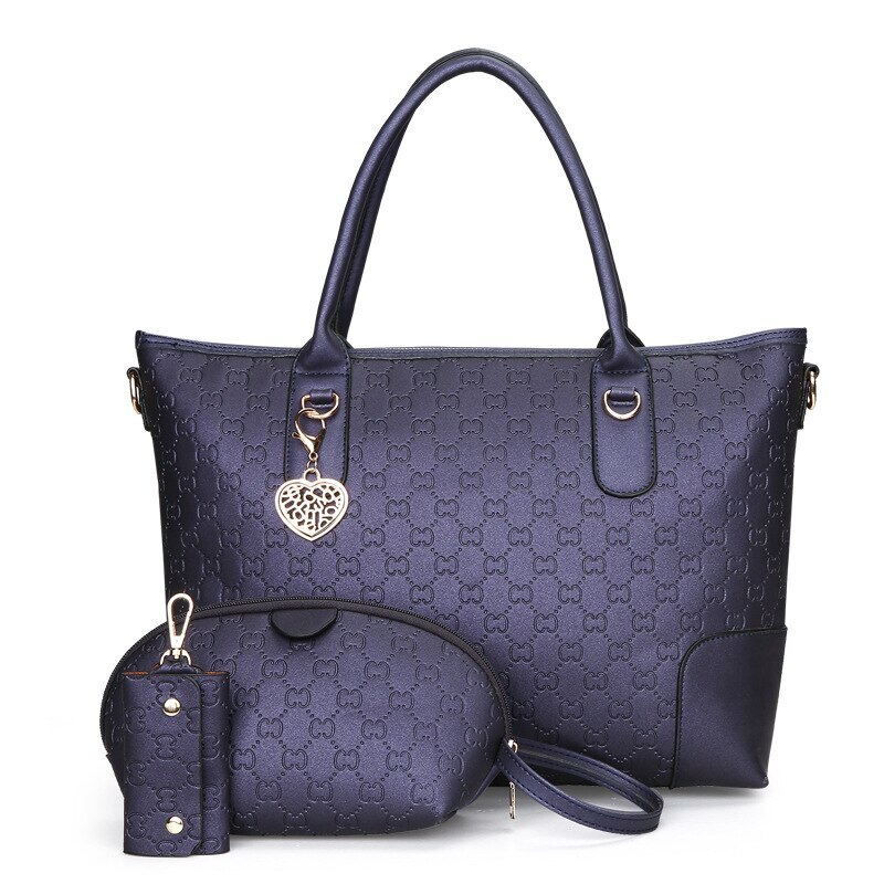 Set 3 Piese Geanta de Dama Office Edmee Albastru