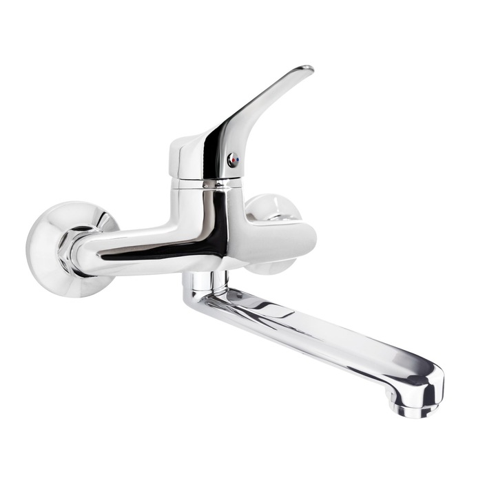 Смесител за мивка JOKO BOJ 050M с кран с дължина 21,4 см, хромирано покритие