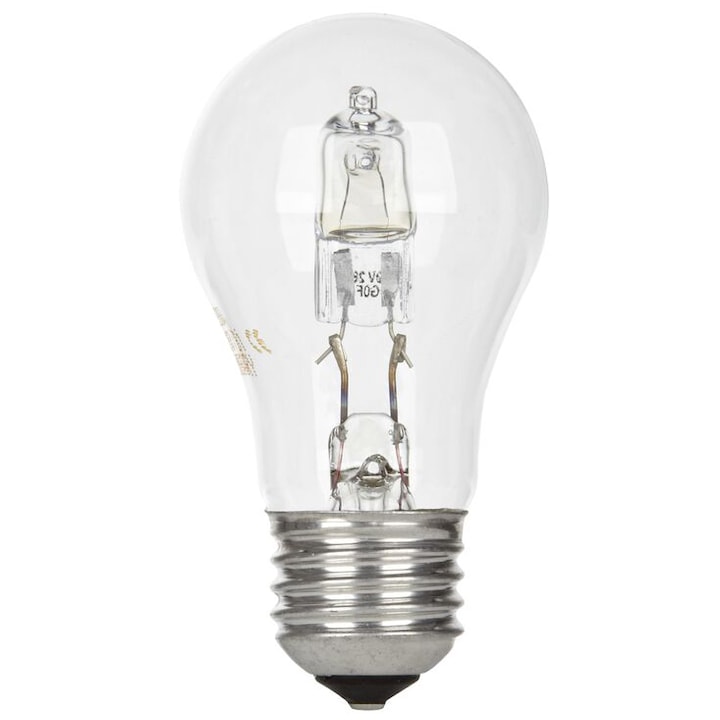 General Electric klasszikus alakú halogén izzó, E27, 30W, 2000 óra, Meleg fehér, Szabályozható fényerő