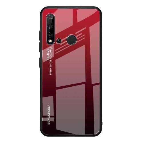 Husa Huawei P20 Lite 2019 / Nova 5i Cu Spate Din Sticla Rosie