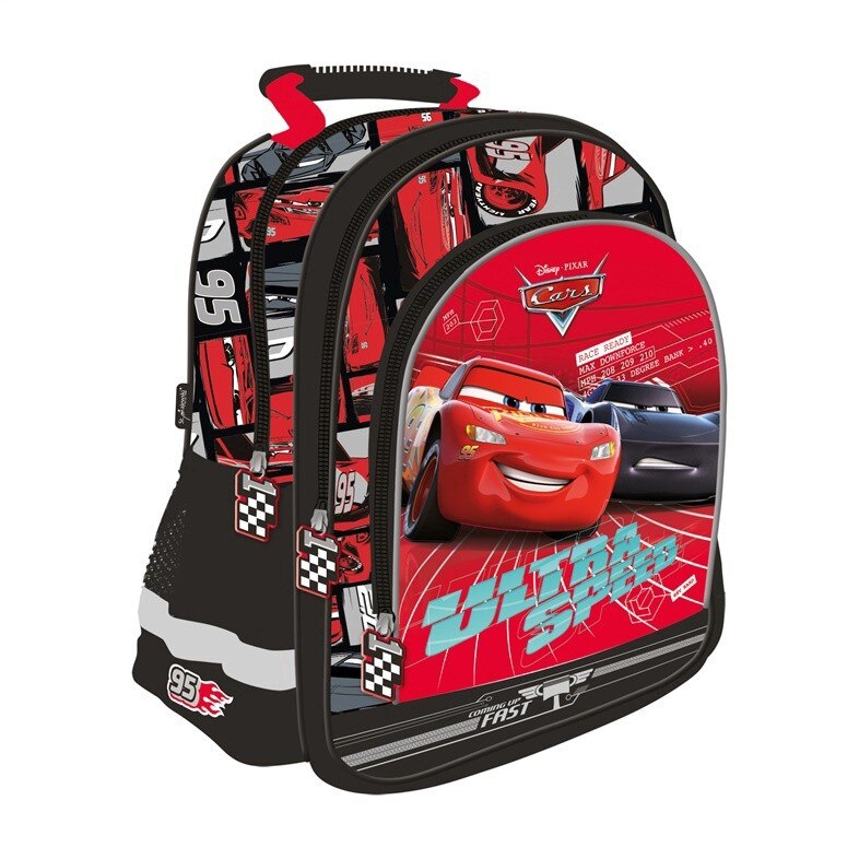 Ghiozdan scolar, st. Majewski, Cars Ultra Speed, 3 compartimente