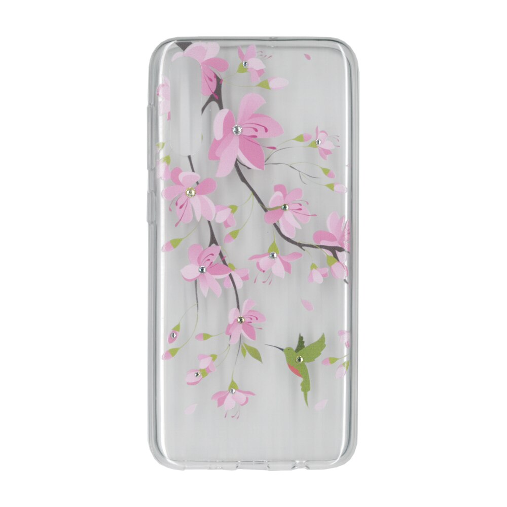 Husa silicon motiv floral si cristal, pentru Samsung Galaxy A50, M2