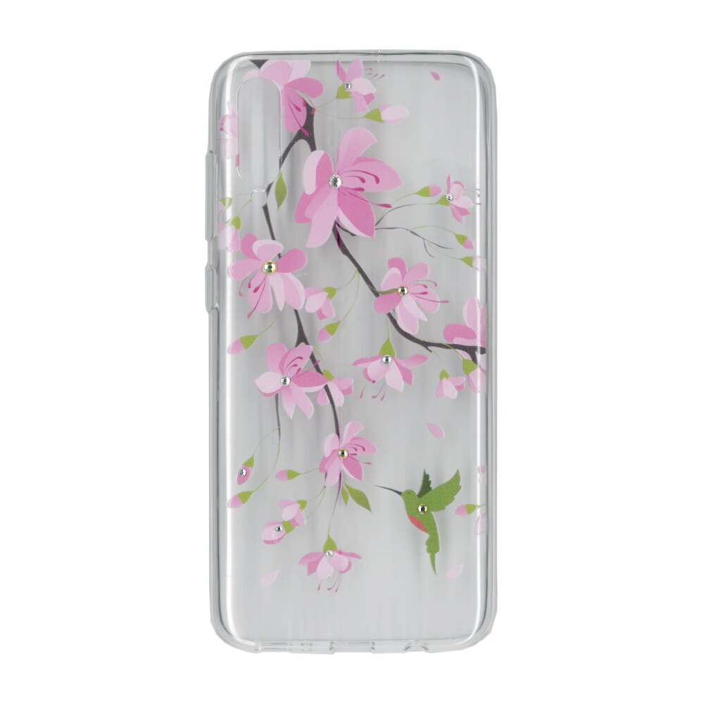 Husa silicon motiv floral si cristal, pentru Samsung Galaxy A70, M2