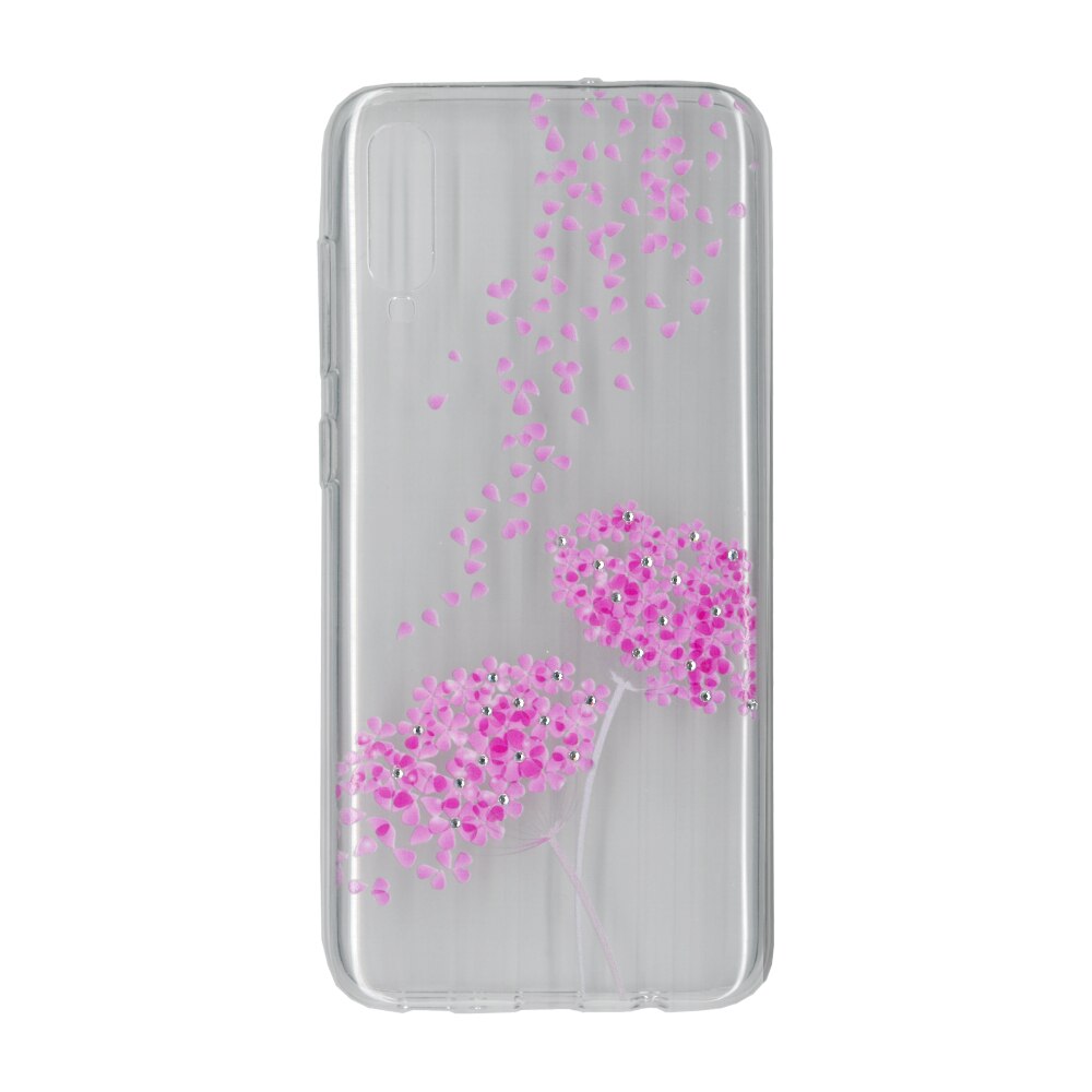 Husa silicon motiv floral si cristal, pentru Samsung Galaxy A70, M4
