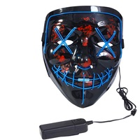 masca halloween cu led  cu fir electroluminescent de neon  masca purge horror luminoasa imagen 3_0_
0