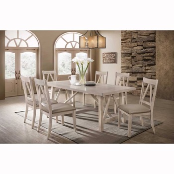 Masa dining Kring Nebraska, lemn masiv, 200x100x75 cm, Crem Masa dining Kring Nebraska, lemn masiv, 200x100x75 cm, Crem