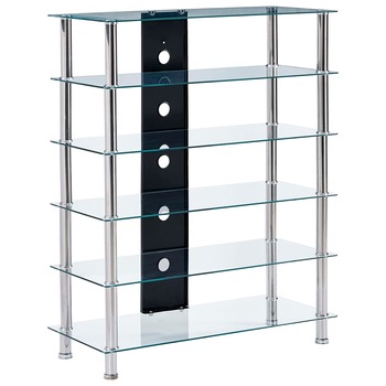 Comoda TV, vidaXL, Sticla securizata, Transparent, 90 x 40 x 113 cm Comoda TV, vidaXL, Sticla securizata, Transparent, 90 x 40 x 113 cm