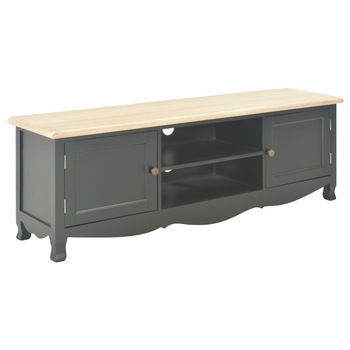 Comoda TV, vidaXL, Negru si maro, Lemn de pin, 120 x 30 x 40 cm Comoda TV, vidaXL, Negru si maro, Lemn de pin, 120 x 30 x 40 cm