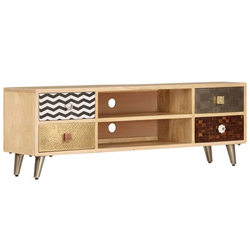 Comoda TV, vidaXL, Lemn masiv de mango, Multicolor, 120 x 30 x 40 cm Comoda TV, vidaXL, Lemn masiv de mango, Multicolor, 120 x 30 x 40 cm