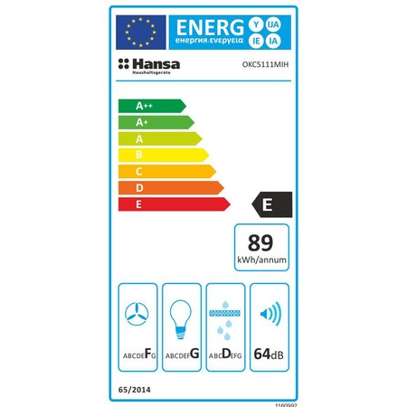 Hota incorporabila decorativa Hansa OKC5111MIH, Putere de absorbtie 380 mc/h, 50 cm, Inox