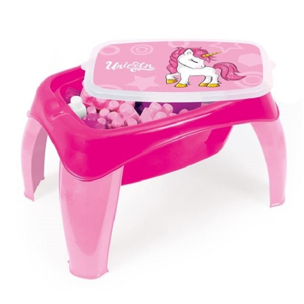 Masuta de activitati Dolu cu 42 cuburi de construit ,12 luni+ Unicorn , Robentoys®