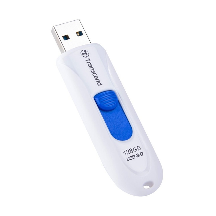 USB памет Transcend JetFlash 790, бял/син, 128GB, USB 3.1