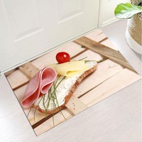 Covor Intrare Impermeabil Pres PVC Art Factory Sandwich cu mezeluri, crema de branza si cascaval, 50 x 70 cm