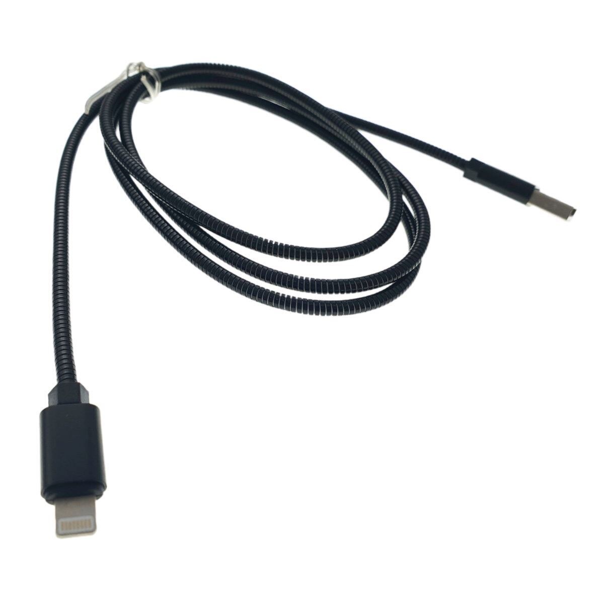 Cablu Omega, compatibil cu iphone, metal, 1.8A, 1 m, negru 44212