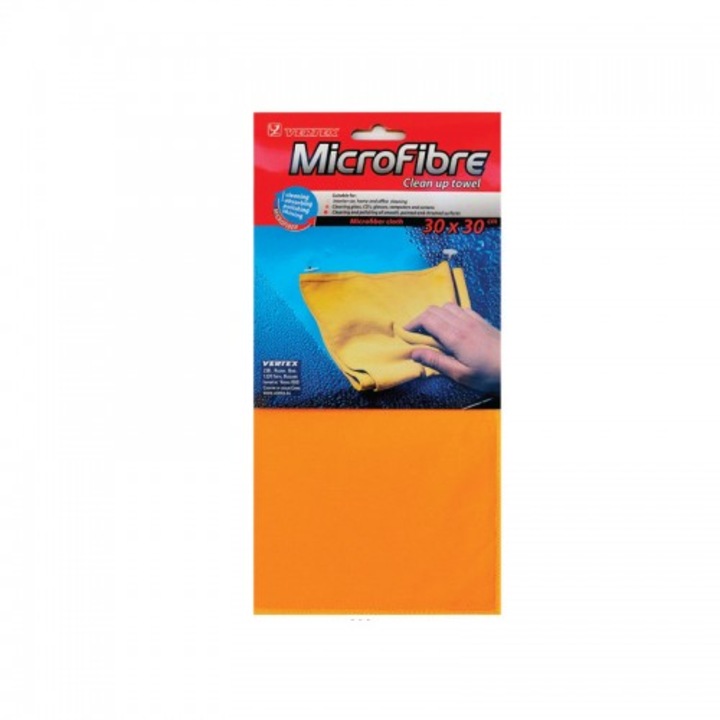 Laveta universala Vertex Microfibre culoare portocaliu 30cmx30cm 1buc