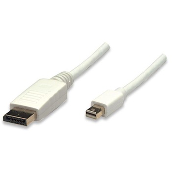 Cablu miniDisplayPort - DisplayPort Techly, Tata-Tata, 1m, Alb Cablu miniDisplayPort - DisplayPort Techly, Tata-Tata, 1m, Alb
