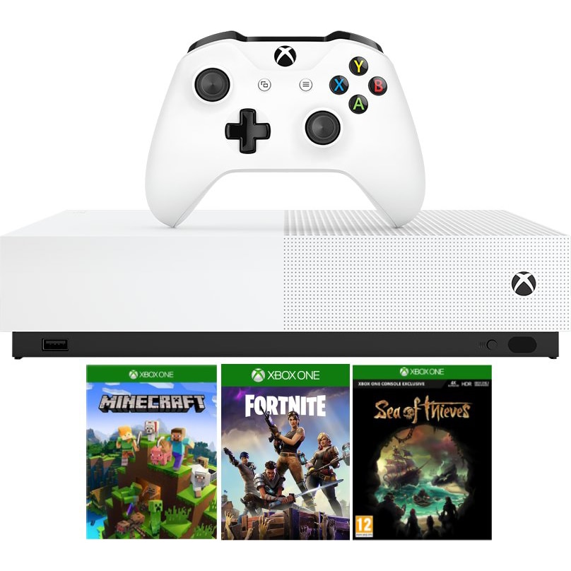 Xbox One S 1TB Minecraft, Sea of Thieves and Fortnite + DCL Pack –