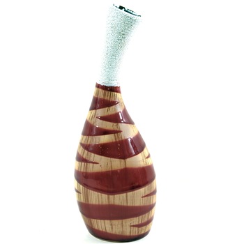 Vaza Accent 011260, ceramica, Alb si rosu, 38 cm Vaza Accent 011260, ceramica, Alb si rosu, 38 cm