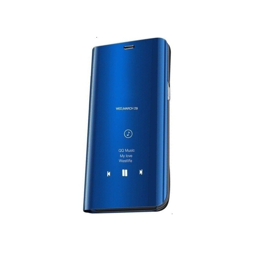Husa Xiaomi Mi 9, Clear View, Flip / Book, Albastru - 7426825372031
