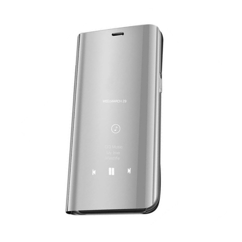 Husa Xiaomi Redmi Note 5 dual camera, Xiaomi Redmi Note 5 Pro, Clear View, Flip / Book, Silver