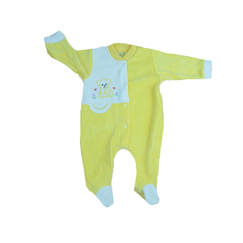 Salopeta cu maneca lunga bebelusi Pifou Model 17 M17-GA, Multicolor, 62 cm