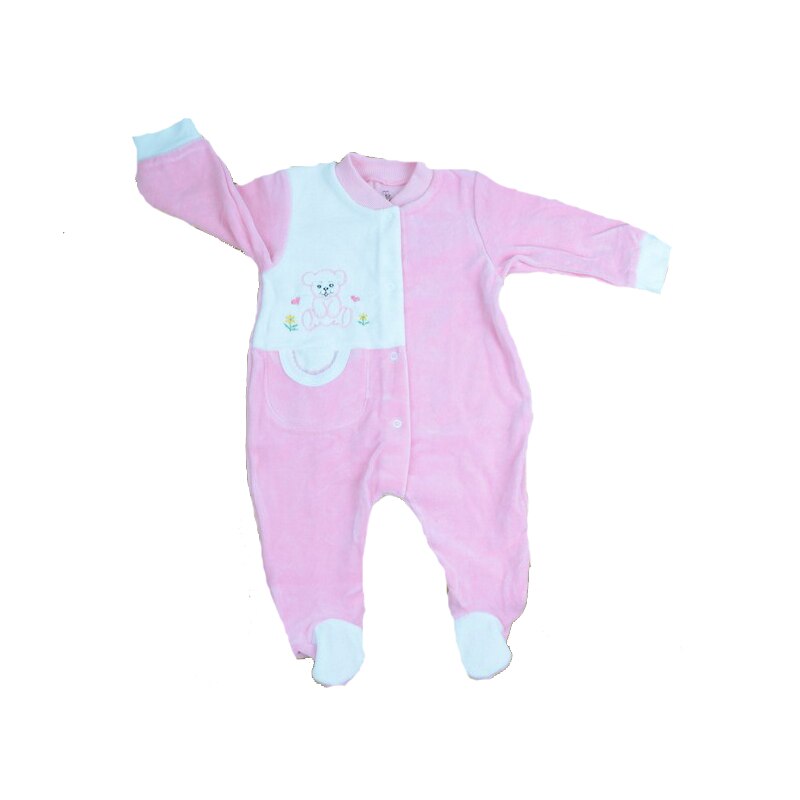 Salopeta cu maneca lunga bebelusi Pifou Model 17 M17-R1, Roz, 62 cm