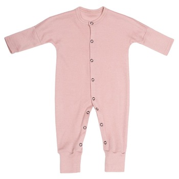 Salopeta roz din lana merinos pentru bebelusi 9-12 luni Salopeta roz din lana merinos pentru bebelusi 9-12 luni