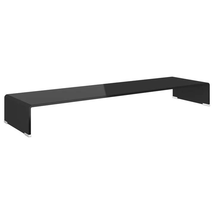 Стойка за телевизор/монитор vidaXL, стъкло, черна, 110x30x13 см, 11.32 Kg