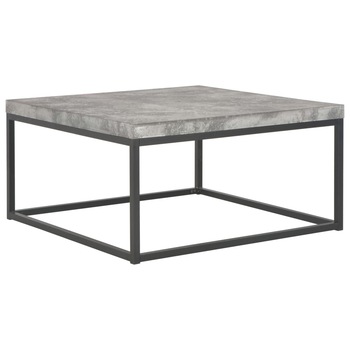 Masuta de cafea, vidaXL, Beton si cadru metalic, 75 x 75 x 38 cm, Gri Masuta de cafea, vidaXL, Beton si cadru metalic, 75 x 75 x 38 cm, Gri