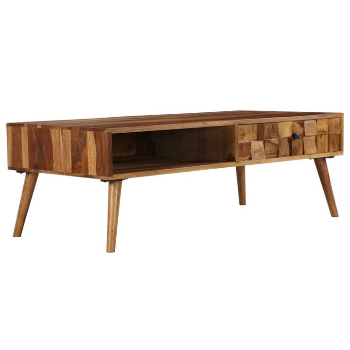 Маса за кафе vidaXL, акация масив, финиш цвят пчелен мед, 110x50x37 cм 246201