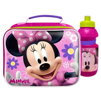Gentuta izoterma Stamp Minnie pentru alimente cu sticla de apa si claxon Gentuta izoterma Stamp Minnie pentru alimente cu sticla de apa si claxon