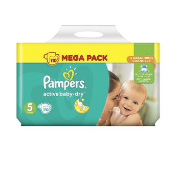 Pampers Active Baby numarul 5 junior 110 bucati Pampers Active Baby numarul 5 junior 110 bucati