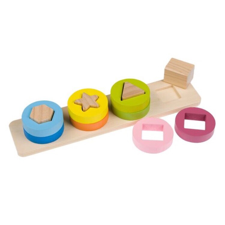 Puzzle din lemn invata formele si culorile pentru copii , ATS