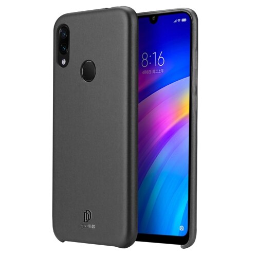 Husa Xiaomi Redmi 7, DUX DUCIS, Piele, Negru