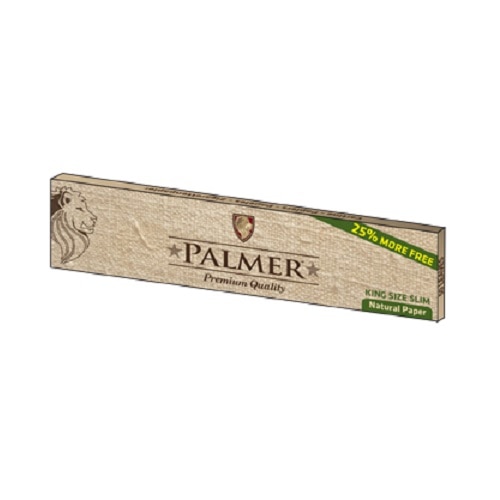 Foite pentru rulat tigarete Palmer Natural Brown King Size Slim, ardere lenta, ultra subtire, 107mm, 40 buc
