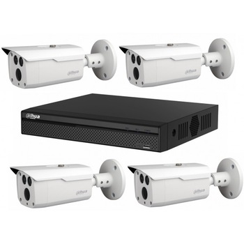 Kit supraveghere video pentru exterior cu 4 camere Dahua 2MP HDCVI IR 80m IP66 , soft internet Kit supraveghere video pentru exterior cu 4 camere Dahua 2MP HDCVI IR 80m IP66 , soft internet