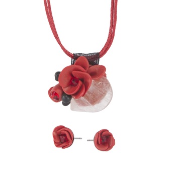 Set piatra semipretioasa cu cristale, Miidefloriart, model 86 Set piatra semipretioasa cu cristale, Miidefloriart, model 86