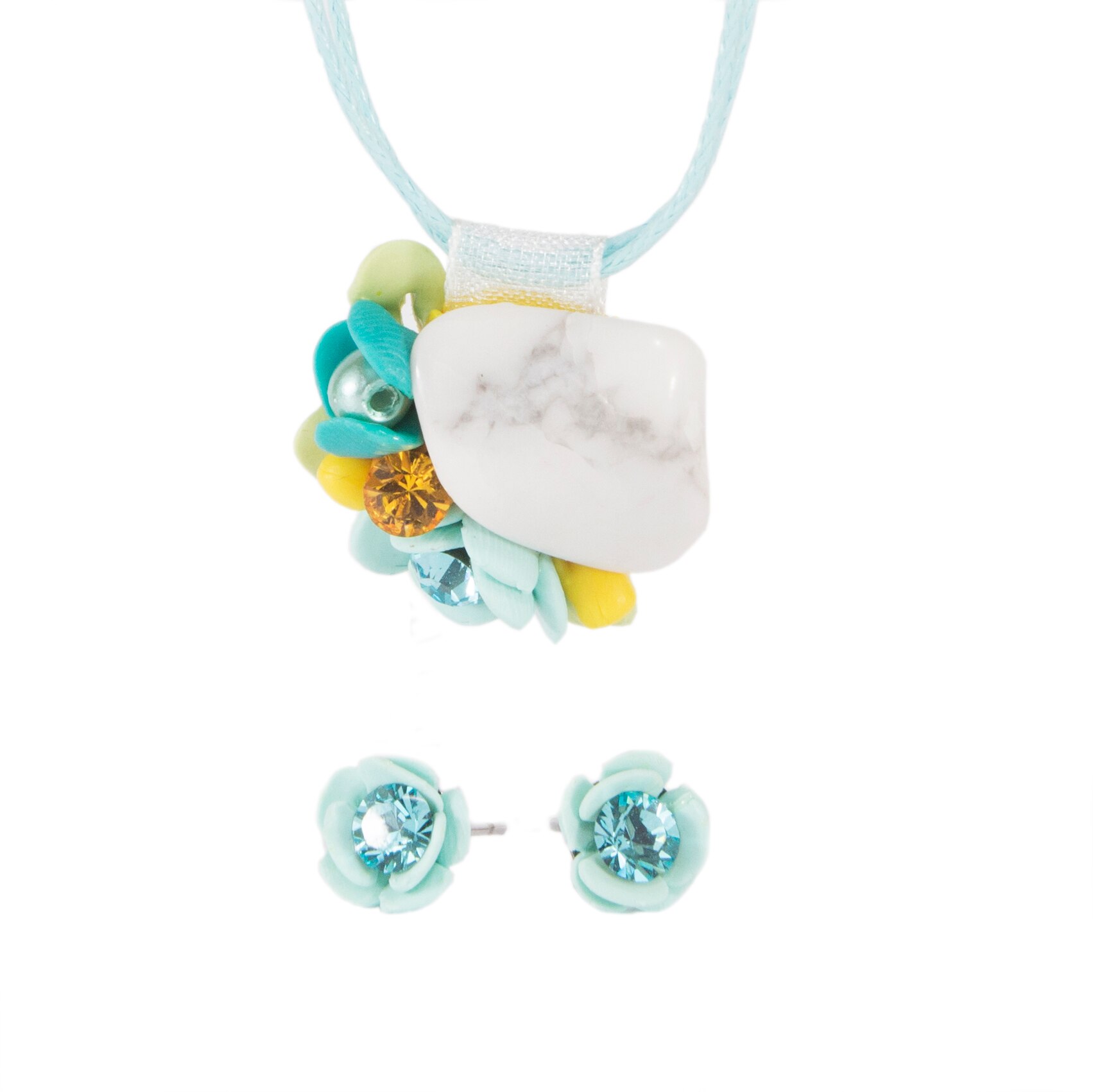 Set piatra semipretioasa cu cristale, Miidefloriart, model 87