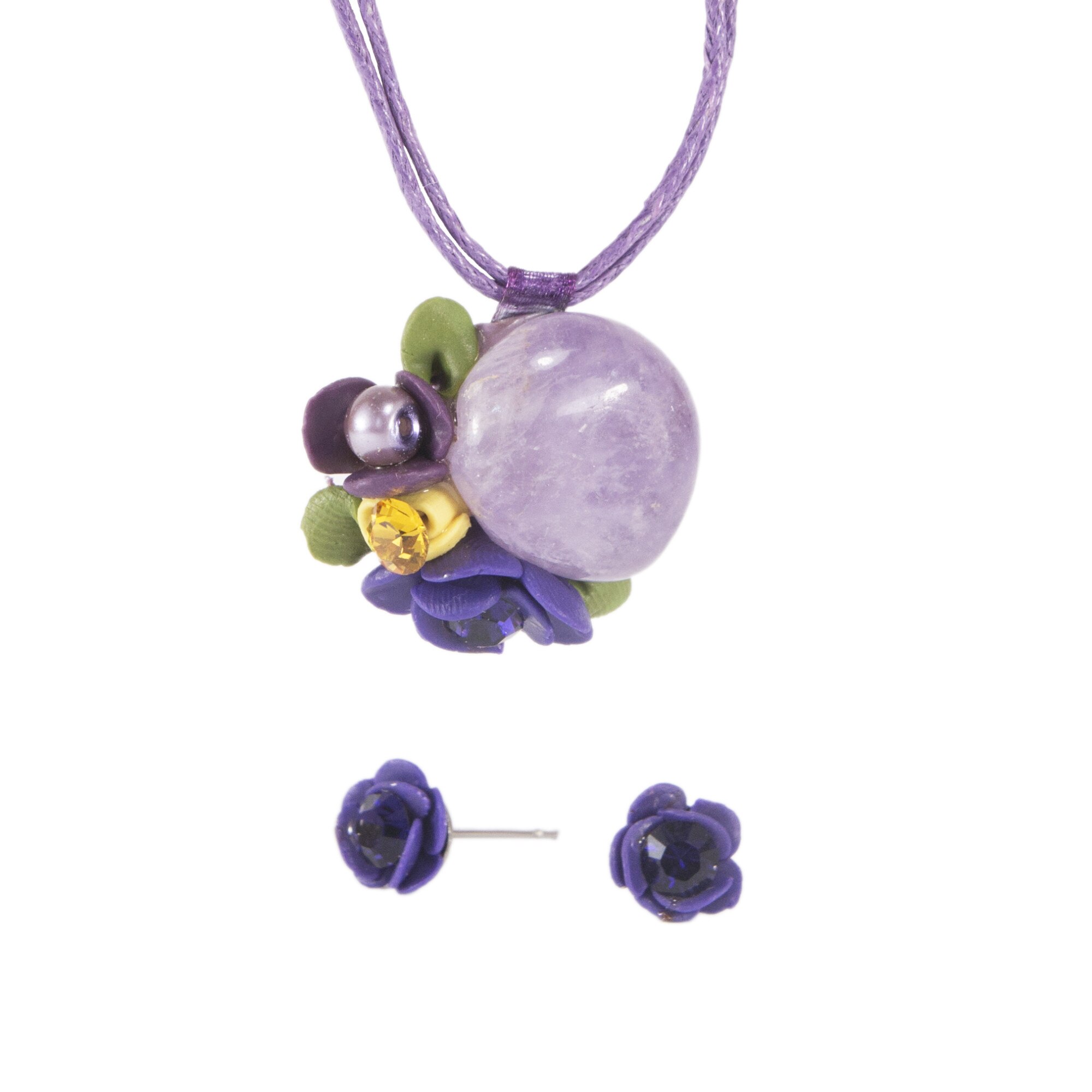 Set Ametist cu cristale, Miidefloriart, model 89