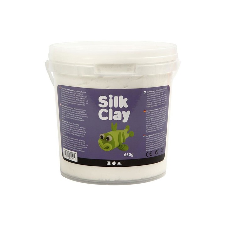 Plastilina, Seidenlehm, Silk Clay, 650 g, Alb