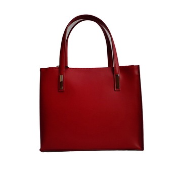 Geanta mare din piele naturala rosie, de mana, de dama - LaRue Geanta mare din piele naturala rosie, de mana, de dama - LaRue