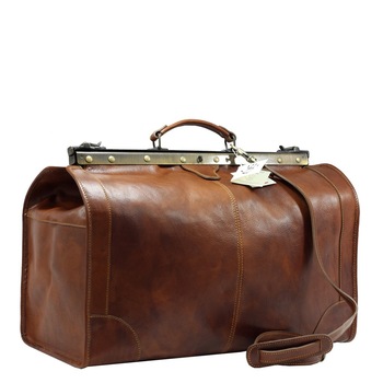 Geanta din piele naturala vachetta, cu rama metalica, tip ,, doctor,, superior N4007A cognac Geanta din piele naturala vachetta, cu rama metalica, tip ,, doctor,, superior N4007A cognac