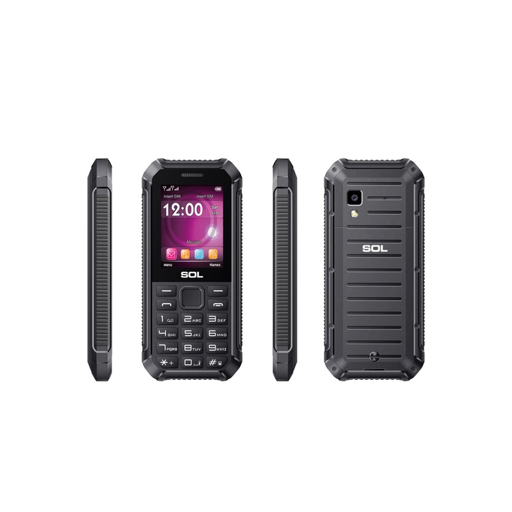 Мобилен телефон SOL B2450, IP67, водоустойчив, 2.4"дисплей, Българско меню, батерия 1650 mAh