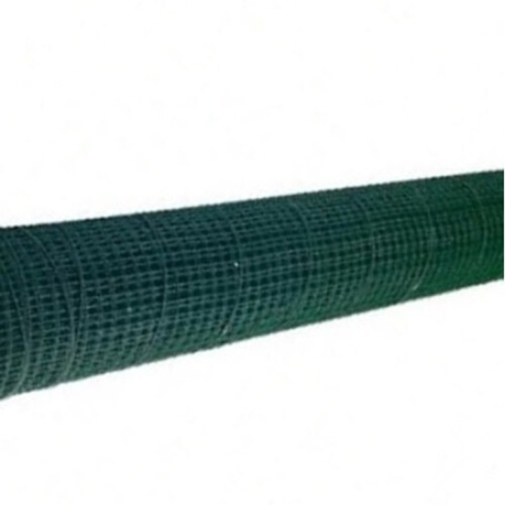Plasa sudata zincata plastifiata, Evotools, verde, fir 1mm, ochi 13 x 13, 10 x 50 cm
