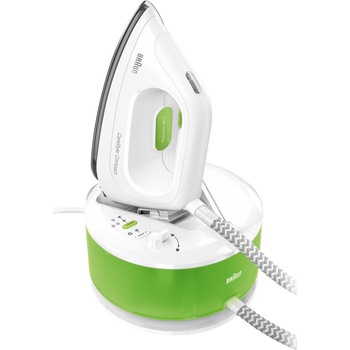 Statie de calcat Braun IS2055GR, 2200 W, 5 bar, 1.3 l, talpa Eloxal 3D, Alb/Verde Statie de calcat Braun IS2055GR, 2200 W, 5 bar, 1.3 l, talpa Eloxal 3D, Alb/Verde